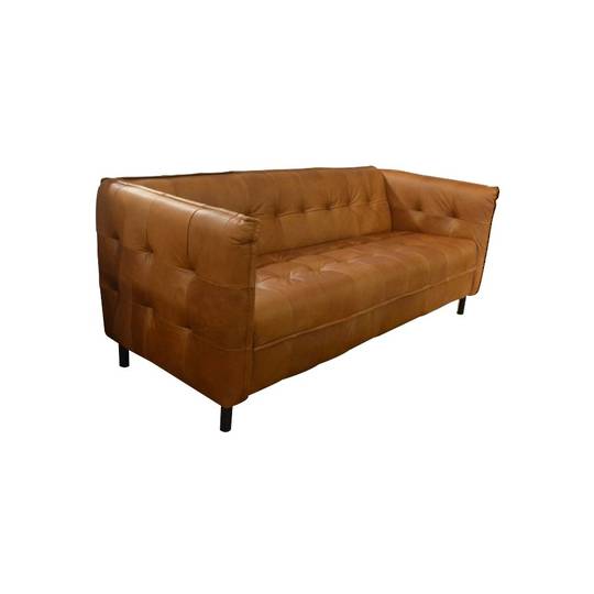 London 3 Seater Leather Sofa Tan